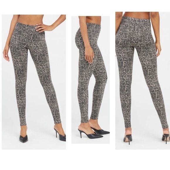 Spanx jean ish snake print ankle leggings Small - Picture 3 of 9